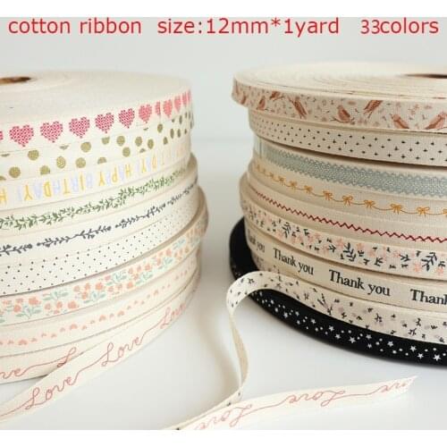 12mm Cotton Ribbon Handmade Design Printed Cotton Ribbons For Crafts Wedding Christmas Decoration DIY Sewing Fabric Drawstring