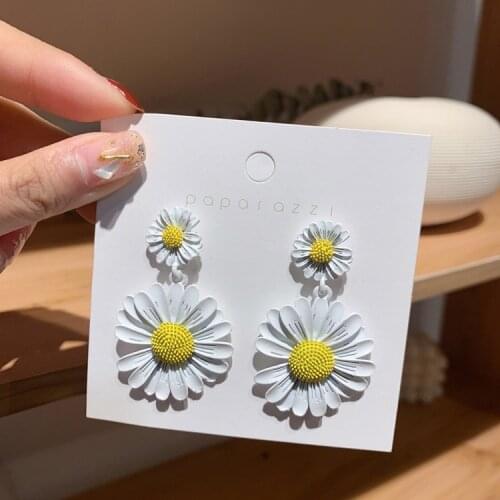 14k real gold plated fashion brand jewelry exaggerated colorful daisy earrings for women fine holiday party elegant earring