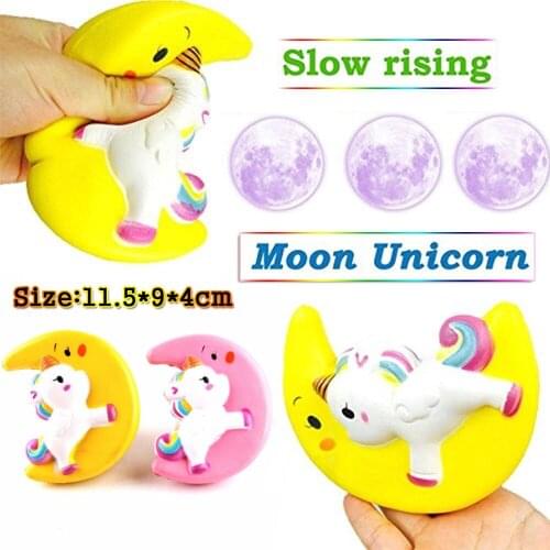 15PCS Jumbo Slow Rising Squishy Moon Unicorn Kid Toy Collectibles Soft Cute Cookie Bread Wholesale Toy Gift