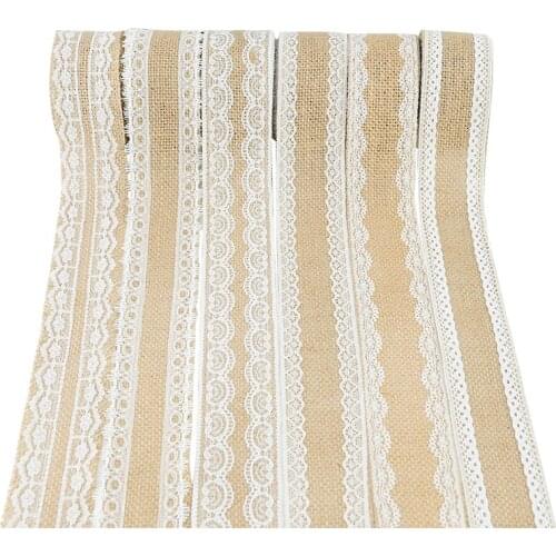 2m/roll 5cm Natural Jute Burlap Ribbon DIY Rustic Vintage Wedding Decor Hessian Lace Jute Roll Happy Birthday Party Supplies