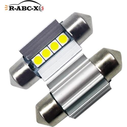 2 Pcs 3030SMD Car Interior Dome Reading Luggage Light Super Bright White 31mm 36mm 39mm 42mm 12V 6000K No Polar 2W Full Aluminum