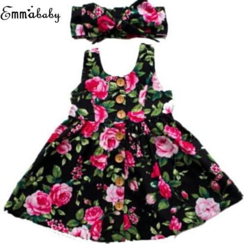 2019 Autumn Long Sleeve Girls Dress Baby Girl Clothes Button Floral Dress Wedding Pageant Formal Dresses Sundress Clothing