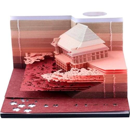 2020 Art Decoration Festival Building Gift 134 sheets DIY Post Block 3D Memo Stick Notes Pad with Gift Box