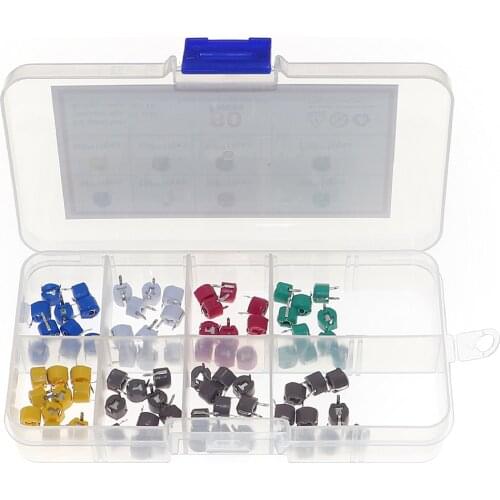 80Pcs/box 6mm 5/10/30/60/120P Adjustable Capacitor Variable Capacitor Kit