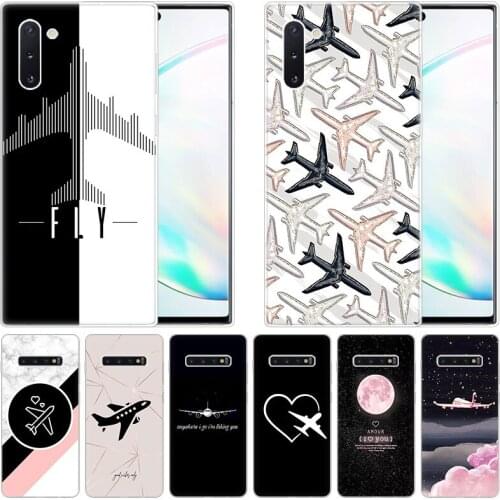 Aircraft Airplane fly travel in the Sky Case for Samsung Galaxy Note 10 Pro 9 8 5 M30S M40 S10E S10 5G S9 S8 Plus S7 S6 Edge S5