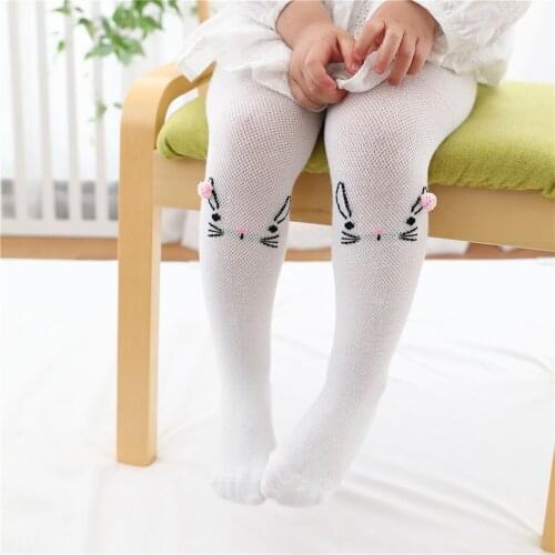 Girl Stocking Lovely rabbit Childrens summer mesh pantyhose 0-3 years old childrens cotton hollow bottomed socks Tights
