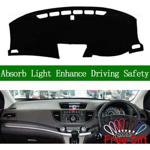 For Honda CRV 2012 2013 2014-2016 Right Hand Drive Dashboard Cover Car Stickers Sun Shade Dash Mat Carpet Interior Accessories