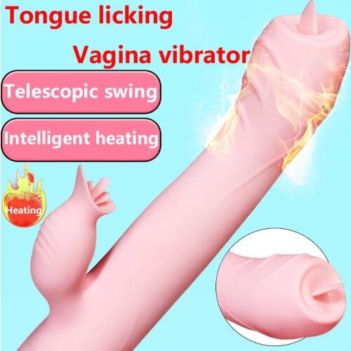 Tongue Dildo Vibrator For Women Telescopic Heating Oral Licking Clit Sex Vibrator G-spot Clitoris Stimulator Sex Toys for Women