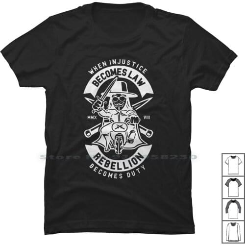 Rebellion Becomes Duty T Shirt 100% Cotton Rebellion Popular Trend Rebel Lion Elli Come Bell Law End Eco Om