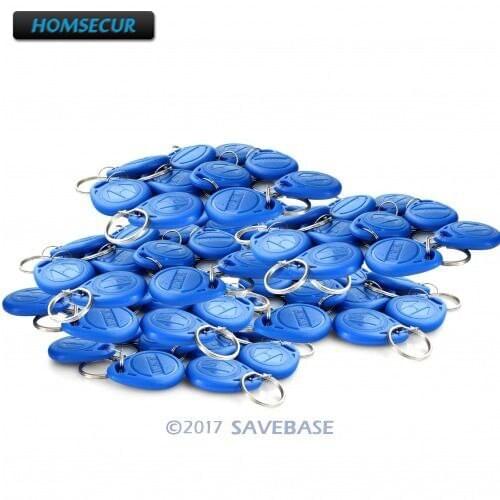HOMSECUR 100Pcs Blue125Khz Rfid Proximity Id Token Tag Key Ring High-Quality Brand New