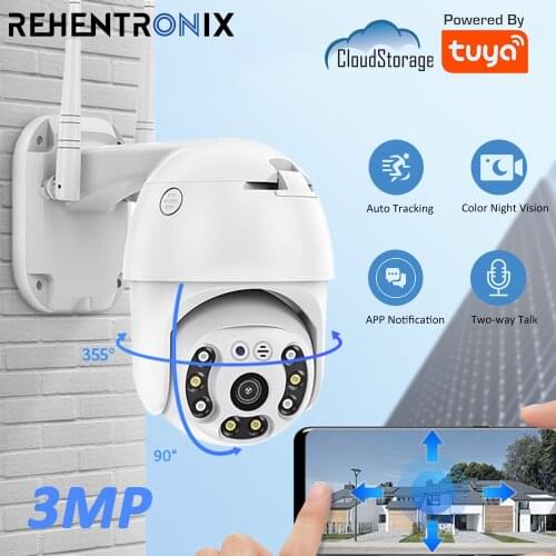 Tuya 3MP PTZ Wifi IP Camera Outdoor 4X Digital Zoom AI Human Detect Tracking Wireless Camera Security CCTV Wifi Dome PTZ Camera