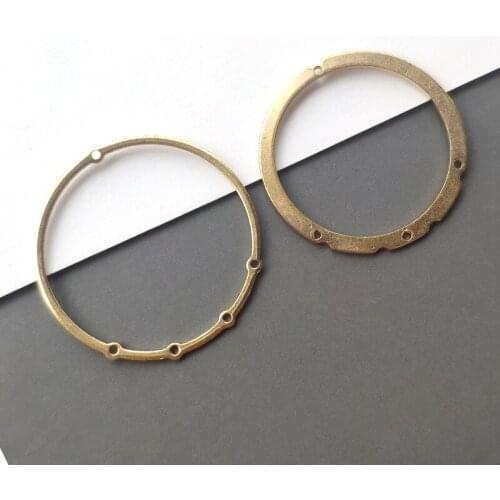 10pcs/Lot Diy Open Round Ciecle Pendant Connector Jewelry Brass Findings Diy Necklace Earrimg Making Accessories