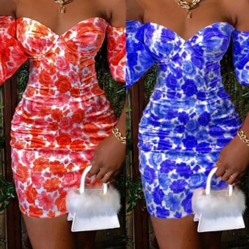 Summer Woman Dress Puff Sleeve Slash Neck Bodycon Dress Above Knee, Mini Dress Summer 2020 Vestido Feminino Clothing Women