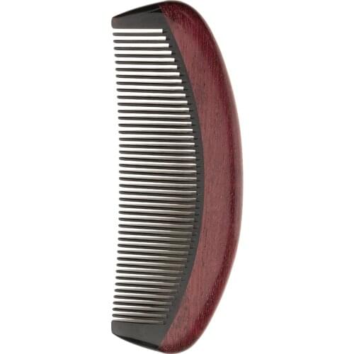 Purple Sandalwood Hair Care Massage Comb Wooden Pocket Hairbrush Wide Tooth