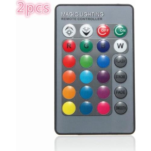 2pcs/lot Mini Led RGB Remote Controller 24 Keys IR Wireless Controller For Globe Bulbs RGB Light Lamp LED Strip Lights