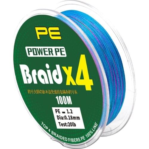2021 NEW 4 Strands PE Braided 100M Multifilament Fly Wire Japanese Fishing Line Rope peche carpe Fishing Wire