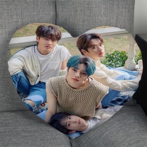 New Arrival KPOP Stray Kids Pillowcase Cover Heart Shape Zipper Pillow Cover Gift Wedding Decorate 41x36cm,47x42cm 0622