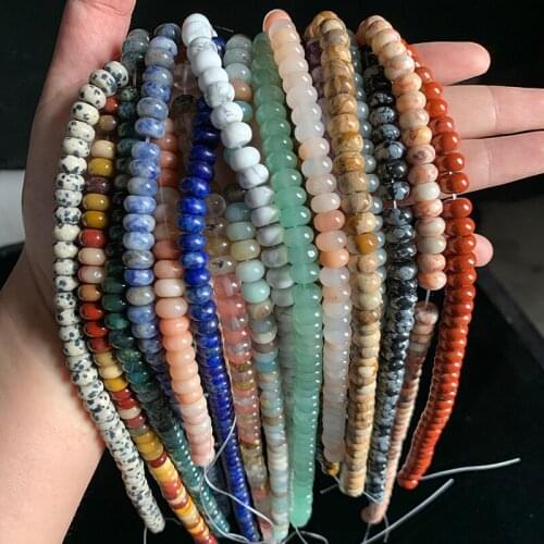 Polished Natural Crystal Rondelle Beads Loose Spacer Beads For Jewelry Making DIY Bracelet Necklace Strands 15.5" 4*6mm/5*8mm