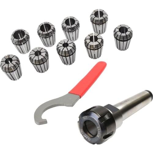 9pcs ER25 Spring Collets + 1PCS MT2 MT3 MT4 ER25 M10 M12 M16 Collet Chuck Morse Taper Holder WITH For CNC Milling Lathe Too
