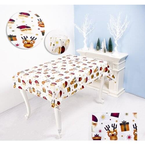 Christmas Print Table Cloths,Pvc,110*180cm,Christmas Decoration,Environmentally Degradable,Waterproof and Anti-stain,Santa Claus
