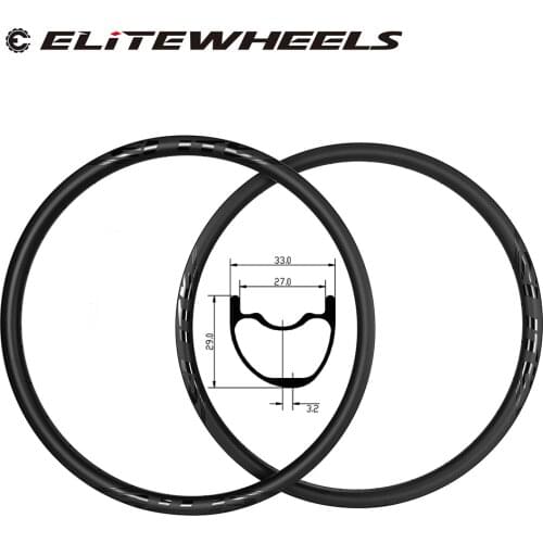 Super Light 29er MTB Carbon Rim Tubeless Ready Weight 355g 33*29mm Width For XC/AM Cross Country Mountain Wheels Asymmetric Rims