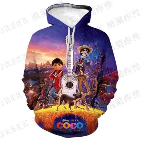 Cool Cartoon Anime Coco Hoodies Men Women Children Fashion 3D Print Hooded Sweatshirts Boy Girl Kids Pullover Streetwear Tops