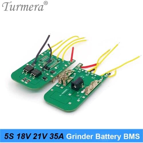 Turmera 5S 18V 21V 35A BMS Lithium Battery Board for 18V Wireless Grinder 21V Screwdriver Shurik and Vacuum Cleaner Battery Pack