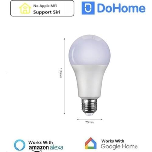 Smart Bulb Support Siri(No Apple MFi) Wi-Fi Dimmable Smart LED Light Enabled E27 8W Bulb Remote Control, Alexa&Google Assistant