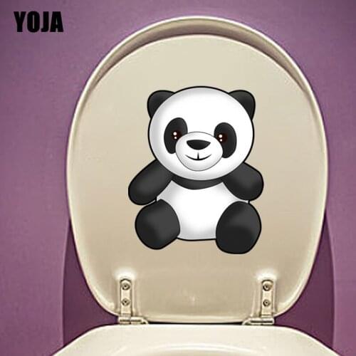 YOJA 17.7X22CM Modern Cartoon Panda Wall Sticker Toilet Decal Home Decor T3-1115