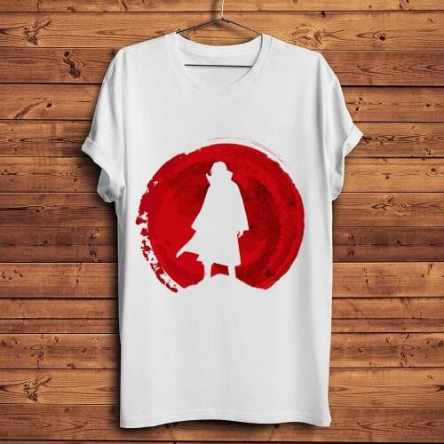 Red sun Shinobi crow ninja funny anime t shirt men new white casual short sleeve tshirt unisex manga streetwear tee