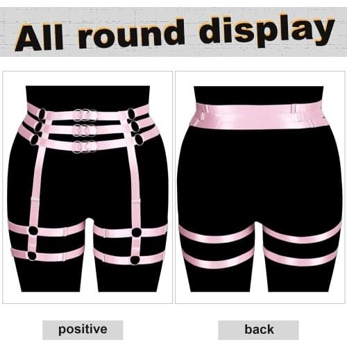 Plus Size Sexy Garter Straps Female Leg Harness Bondage Lingerie Fetish Goth Women Adjust Waistband Suspenders Stockings Belt