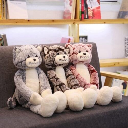 1pc 50-90cm Kawaii Cats Plush Toys Cute Stuffed Animals Fluffy Cat Dolls Soft Kids Toys Children Birthday Present Xmas Gifts