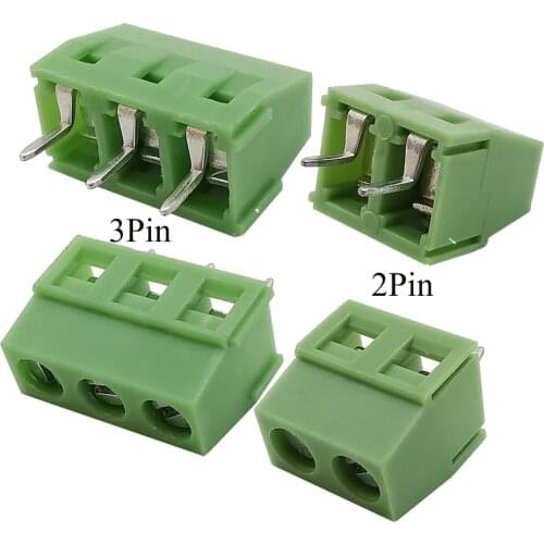 10Pcs KF127-2P PCB Screw Terminal Block Connectors 300V 10A Pin KF127-3P Pitch 5.0MM/0.2inch 26-14A WG Adapter