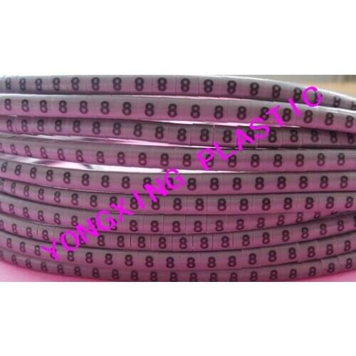 100pcs/lot freeshipping EC-0 0.75mm2 cable marker 8 9 different number colorful