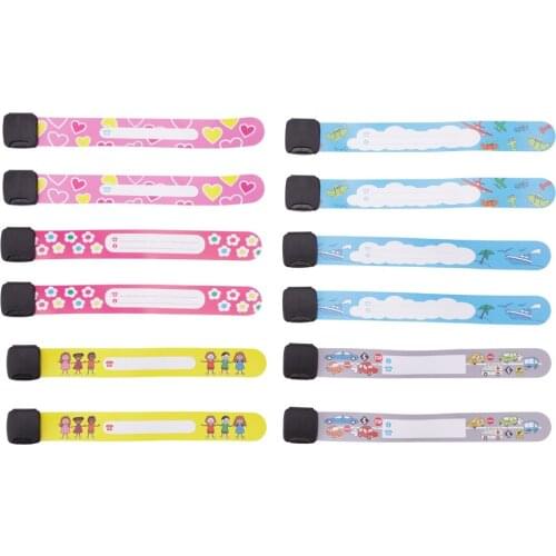 12Pcs/Set Children Travel Outdoor Safe Anti-lost Wristband Safety Recognition Bracelet For Kids Outdoor Activities Supplies