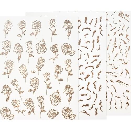 3D Hollow Flower Nail Sticker Nail Art Accessories 3D Sequins Laser Nail Decals DIY Manicure Decorations Tips Drosphipping TSLM1