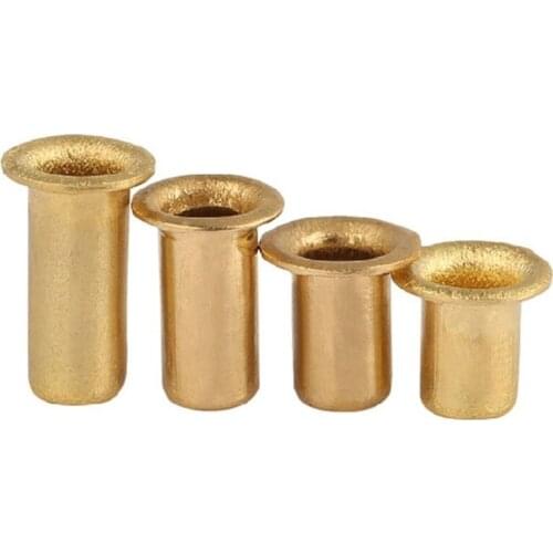 500PCS M3 Brass Eyelet Rivet Nut Through Hole Rivets Hollow Grommet M3*3/4/5/6/7/8/10/12/14/15mm