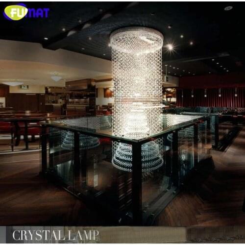 ART K9 Crystal Chandelier Villa Hotel Project Crystal Droplight Lustre Rectangle Chandelier Hanging Lamp Spiral Crystal Lightin