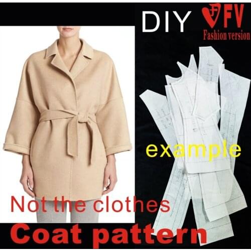 Cutting drawings womens fashion mid-sleeve coat coat garment design pattern BFY-98