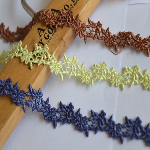 1.2CM Width (15yards/lot)3 colors openwork water soluble Hight quality lace fabrics embroidered lace trim-0410w01
