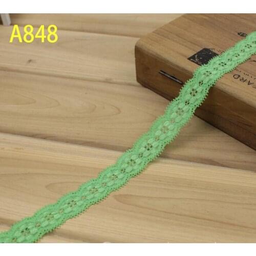 Free Shipping 20 Meters Fruit Green Color Elastic Lace Flower Ribbon Sewing Craft Lace Trim 20mm Width Wholesale