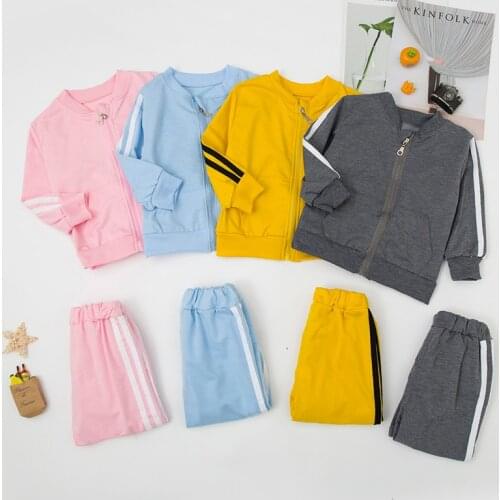 Children Clothing 2021 Autumn New Baby Boy Girl Sports Suit Infant Baby Clothes Long Sleeves Jackets + Pants 2-Piece Outfits Set