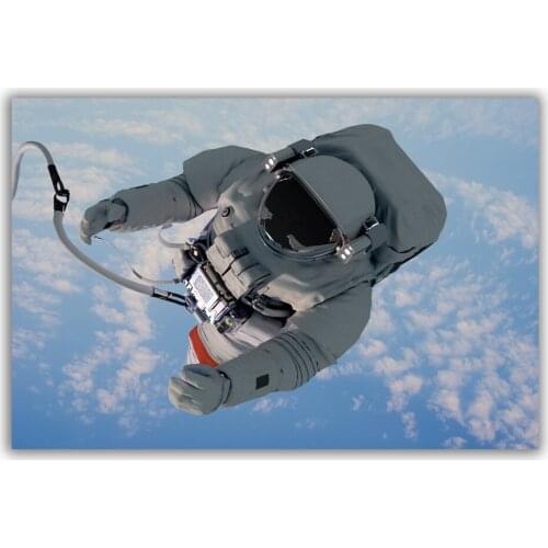 HT107 Spectacular Universe Earth And Moon Space Station Astronaut Silk Fabric Poster Art Decor Indoor Painting Gift