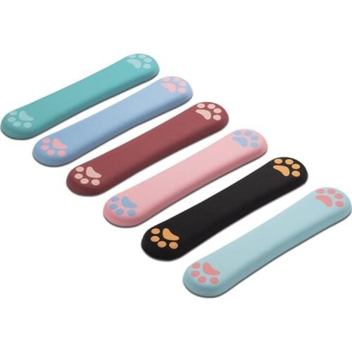 Kawaii Cute Cat Foot Wrist Rest Pad Memory Form PU Anti-Slip Colorful Pink Black Blue Red Cyan Green for Keyboard Gamer Editor