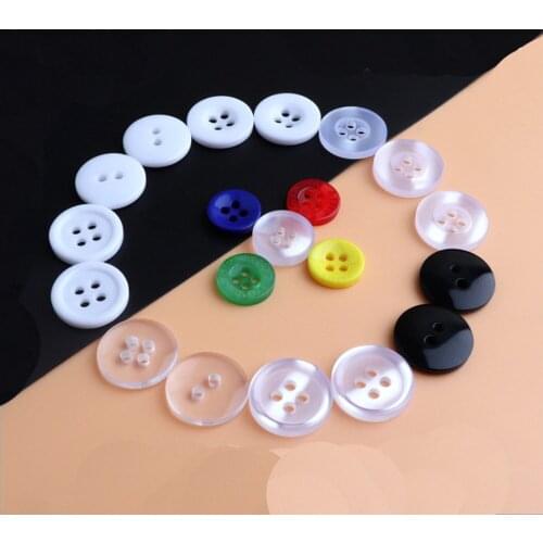 9/11/15/18/20/23/25/28/30MM White/Black Round Resin Buttons 2 Holes Sewing Button Scrapbooking Garment DIY Apparel Accessories