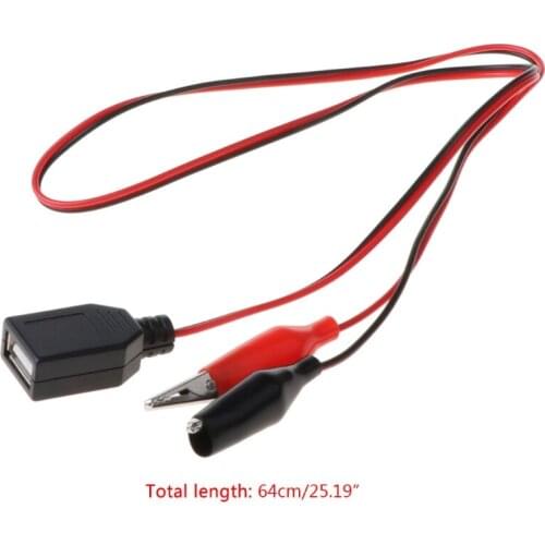 YYSD Copper Alligator Clips with Wire Female USB Connector Test Leads Crocodile Clamp