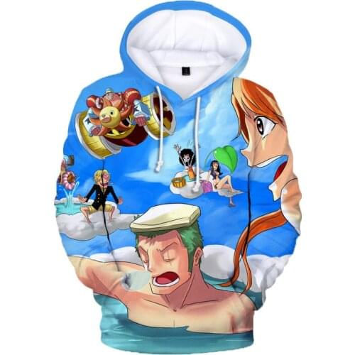 Kawaii Anime Hoodie Luffy Ace Whitebeard 3D Hoodies Womens Clothes Harajuku Hooded Unisex Sweatshirt Oversized Cas Kids Clothes