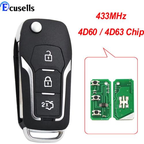 3 Button Modified Flip Folding Remote Control Key 433MHz For Ford Focus Max S Fiesta 2013 Fob With /without Chip FO21 Blade
