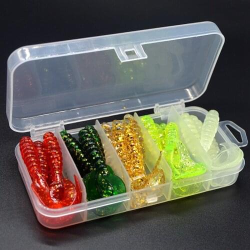 50pcs 5cm soft bait sea fishing tackle wobbler jigging fishing lure silicone bait soft worm shrimp bait silicone fish