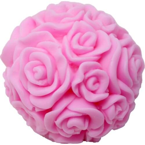 DIY Handmade Soap Rose Flower Silicone Mold Rose Ball Shape Aromatherapy Candle Mold Cake Decorating Tool Candy Chocolate Mold